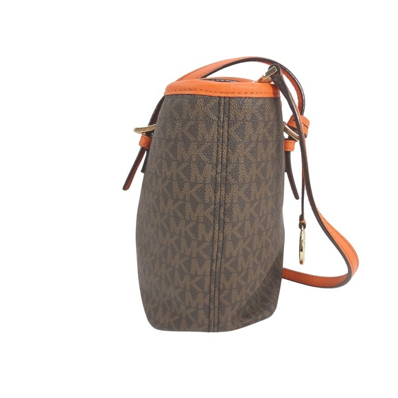 Michael Kors Jet Set Travel XS Carryall Top Tote Zip Satchel Shoulder Bag Orange - Picture 3 of 11